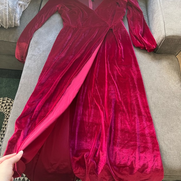 NWT Red Bianca Velvet Maxi Dress from Pinup Girl - Picture 4 of 6